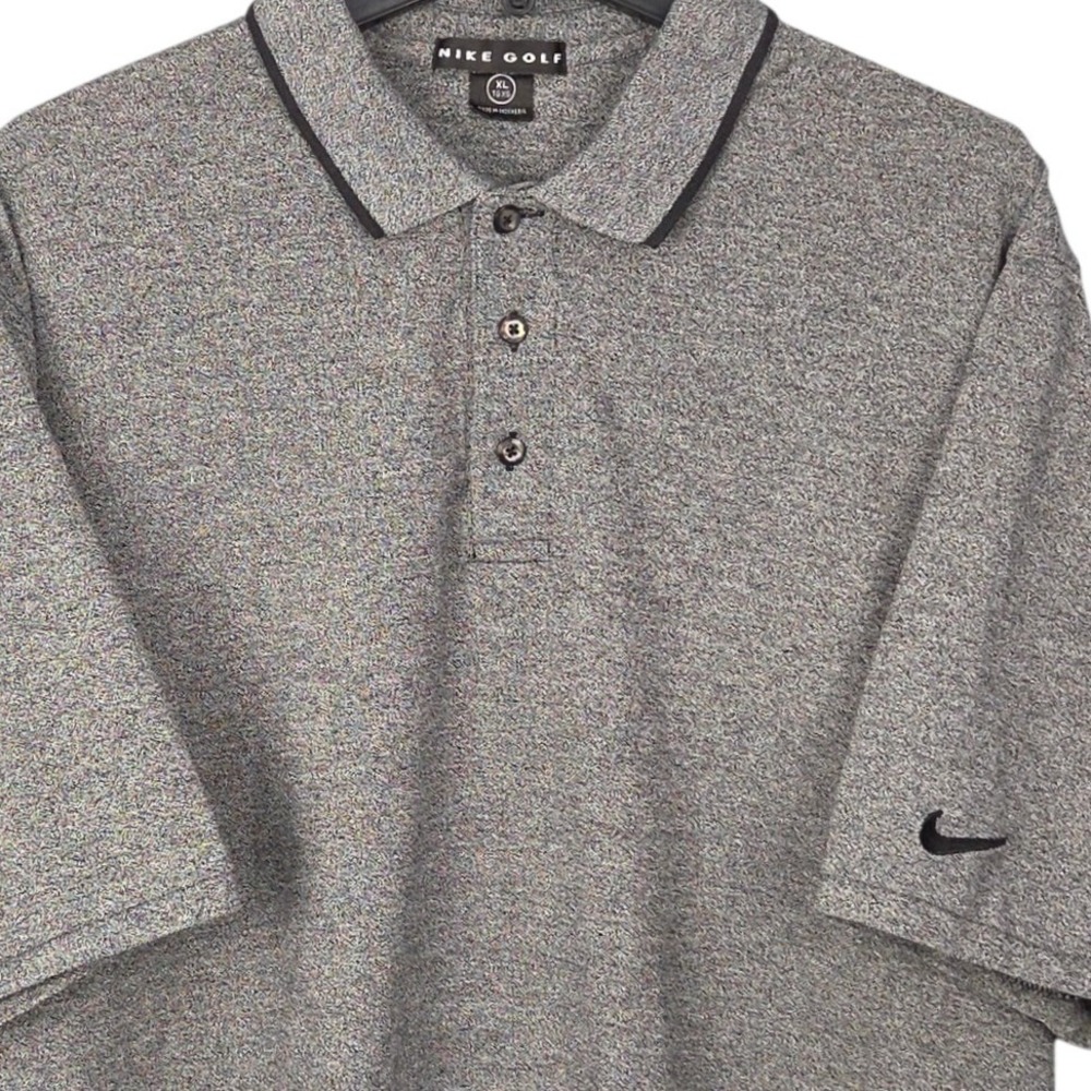 Nike Golf Polo Mens XL Black Heather Gray Shirt Short Sleeve Casual‎ Athletic